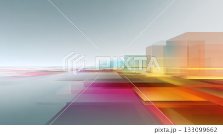 Colorful overlapping transparent shapes, future planning visualization, abstract background 133099662