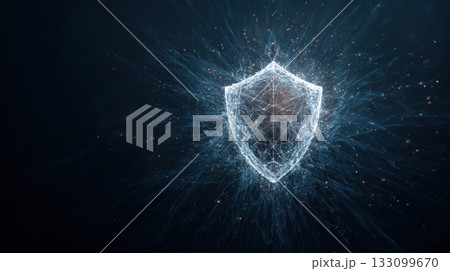 Digital shield cyber security protection glowing abstract blue technology futuristic Digital shield cyber security protection glowing abstract blue technology futuristic 133099670