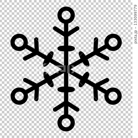手繪雪花圖示插圖 133099779