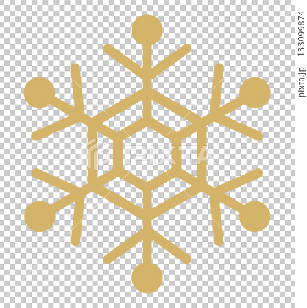 手繪雪花圖示插圖(金色) 手繪雪花圖示插圖(金色) 133099874