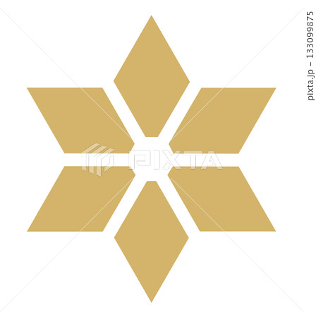雪の結晶の手描きアイコンイラスト ゴールド 雪の結晶の手描きアイコンイラスト ゴールド 133099875