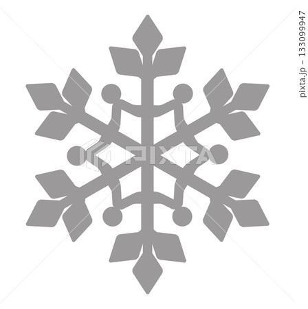 雪の結晶の手描きアイコンイラスト シルバー 133099947