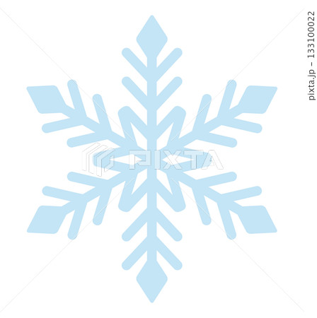 雪の結晶の手描きアイコンイラスト 水色 133100022