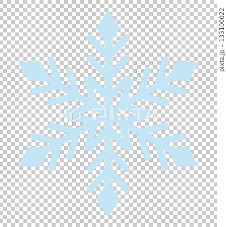 雪の結晶の手描きアイコンイラスト 水色 133100022