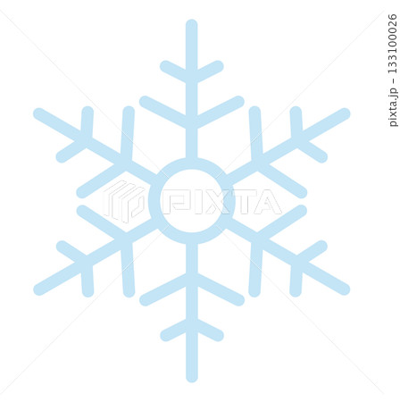 雪の結晶の手描きアイコンイラスト 水色 雪の結晶の手描きアイコンイラスト 水色 133100026