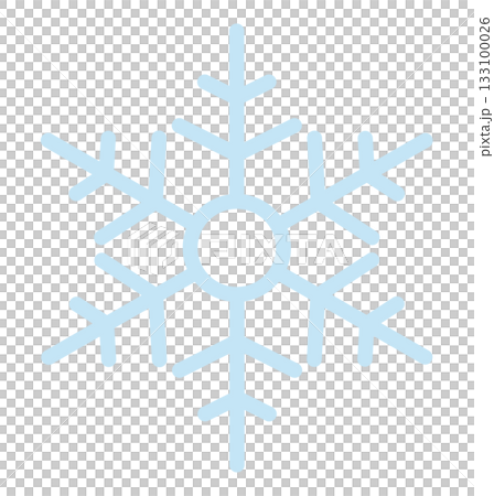 雪の結晶の手描きアイコンイラスト 水色 雪の結晶の手描きアイコンイラスト 水色 133100026