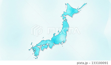 水彩で描いた日本地図背景 水彩で描いた日本地図背景 133100091