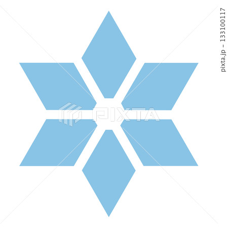 雪の結晶の手描きアイコンイラスト 青色 133100117