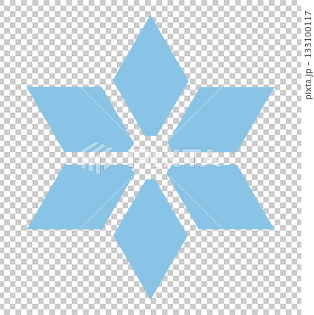 雪の結晶の手描きアイコンイラスト 青色 133100117