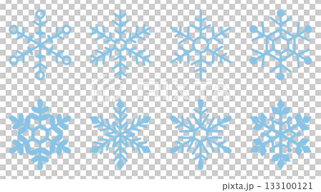 手繪雪花圖示插圖集（藍色） 133100121