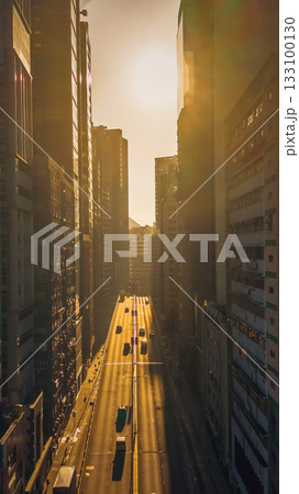 Nov 8 2025 Sunset Over Flyover on Wong Chuk Hang Road 133100130