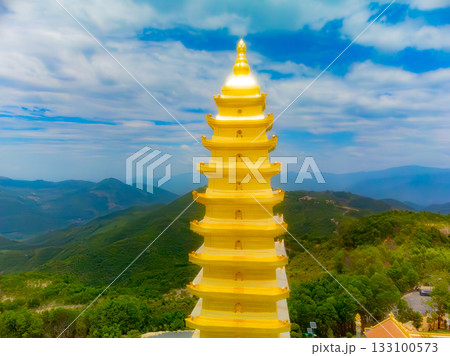 Buddhist temple on the mountain. Buddhist temple on the mountain. 133100573