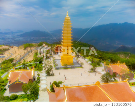 Buddhist temple on the mountain. Buddhist temple on the mountain. 133100576