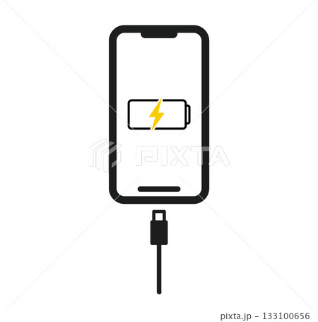 スマホの充電が切れたベクターイラスト 133100656