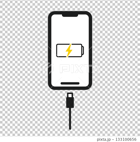 スマホの充電が切れたベクターイラスト 133100656