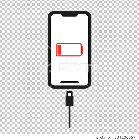 スマホの充電がもうすぐ切れるベクターイラスト 133100657