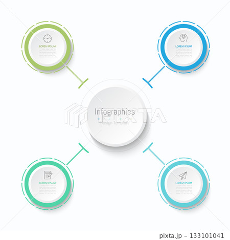 Infographic 4 options design elements for your business data. Vector Illustration. Infographic 4 options design elements for your business data. Vector Illustration. 133101041