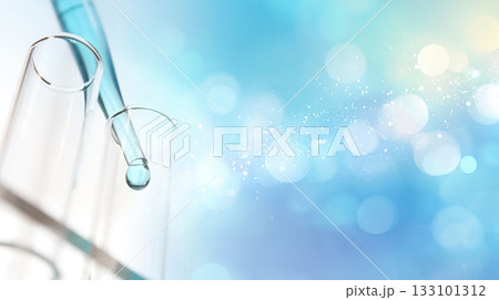 科学と医療研究イメージ：実験器具と抽象背景 133101312
