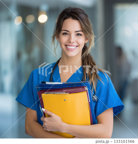 笑顔の看護師ポートレート｜医療現場で活躍する女性スタッフの明るい表情 133101566