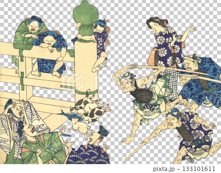 Ukiyo-e illustrations, late Edo period, satirical paintings 133101611
