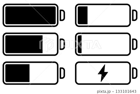 バッテリー・電池マークのフラットアイコンセット 133101643