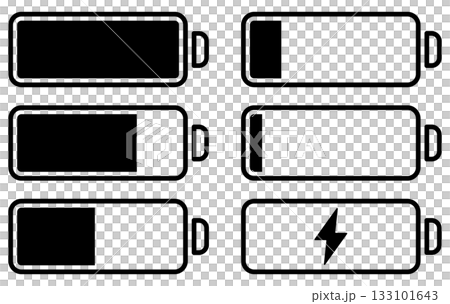 バッテリー・電池マークのフラットアイコンセット 133101643