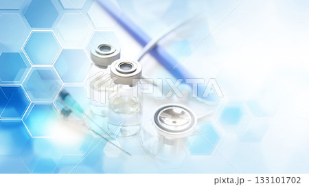 医療・研究コンセプト　医薬品と抽象背景 133101702