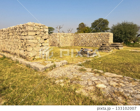 Exterior walls and columns Jandial Taxila Pakistan view Exterior walls and columns Jandial Taxila Pakistan view 133102007