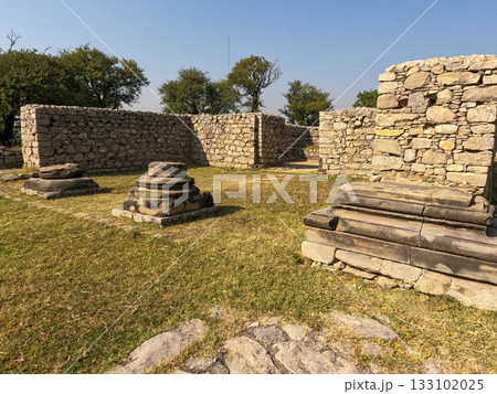 Walls and Columns View of Jandial Temple showing Ionic Columns and Ancient Wall Remains 133102025