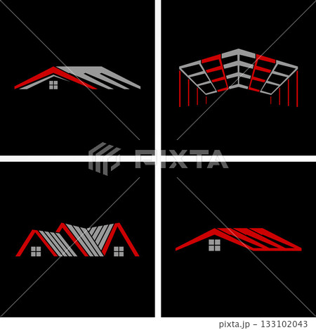 Simple metal roof house building steel storage project to warehouse framework logo design graphic concept creative premium vector stock image top sell Simple metal roof house building steel storage project to warehouse framework logo design graphic concept creative premium vector stock image top sell 133102043