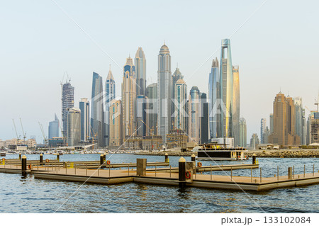 Dubai marina skyscrapers view during daytime Dubai marina skyscrapers view during daytime 133102084
