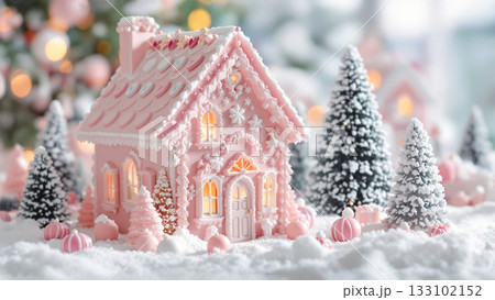 ペールピンクのお菓子の家 133102152