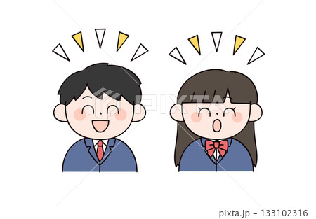 学生男女2人のイラスト 133102316