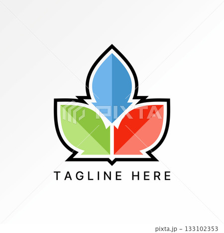 Symbol like leaves and arrow direction sustainability reusable market earth logo design graphic concept creative premium vector stock image top sell 133102353