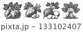 Vintage Hand-Drawn Taro Illustration, Root Vegetable Engraved Vector for Garden and T-Shirt Design 133102407