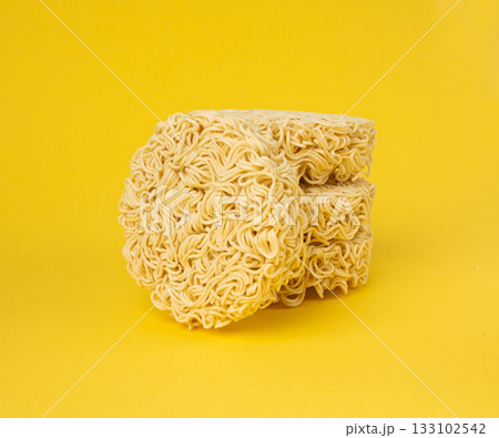Raw Noodles, Dry Round Ramen Noodle, Uncooked Korea Vermicelli, Chinese Wheat Pasta Raw Noodles, Dry Round Ramen Noodle, Uncooked Korea Vermicelli, Chinese Wheat Pasta 133102542