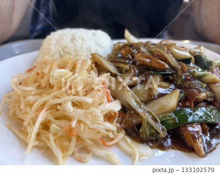 Vietnamese chicken with vegetables and rice Vietnamese chicken with vegetables and rice 133102570