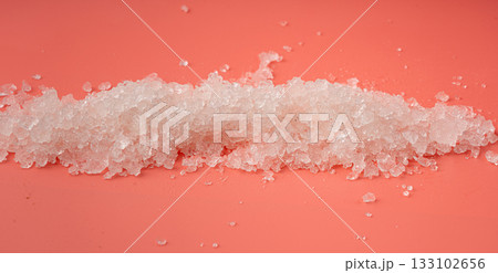 Dead sea salt pile, white crystals for body spa, sodium chloride similar to crushed ice, spa scrub Dead sea salt pile, white crystals for body spa, sodium chloride similar to crushed ice, spa scrub 133102656