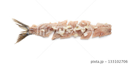 Dutch herring isolated, salted fish meat fillet, traditional maatjes, raw atlantic herring, matias Dutch herring isolated, salted fish meat fillet, traditional maatjes, raw atlantic herring, matias 133102706