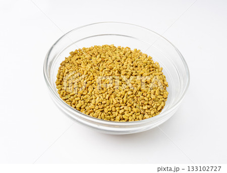 Fenugreek Seeds Isolated, Dry Trigonella, Spicy Methi Dana Grains, Indian Kitchen Seasoning Ingredient Fenugreek Seeds Isolated, Dry Trigonella, Spicy Methi Dana Grains, Indian Kitchen Seasoning Ingredient 133102727