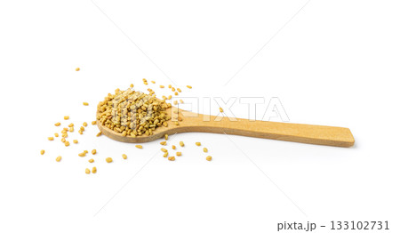 Fenugreek Seeds Isolated, Dry Trigonella, Spicy Methi Dana Grains, Indian Kitchen Seasoning Ingredient Fenugreek Seeds Isolated, Dry Trigonella, Spicy Methi Dana Grains, Indian Kitchen Seasoning Ingredient 133102731