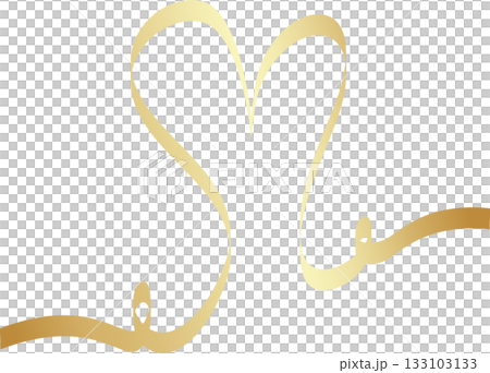 Heart shape golden ribbons, love, valentine,...のイラスト素材 [133103133] - PIXTA