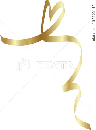 Heart shape golden ribbons, love, valentine, celebration Heart shape golden ribbons, love, valentine, celebration 133103152