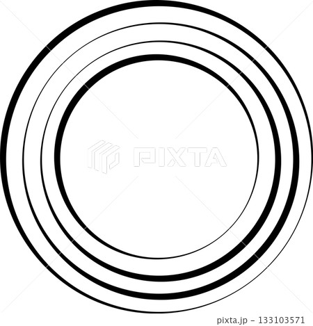 Concentric circles. Round line pattern Concentric circles. Round line pattern 133103571