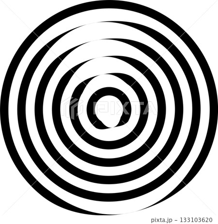 Concentric circles. Round line pattern 133103620