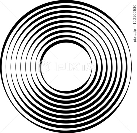 Concentric circles. Round line pattern Concentric circles. Round line pattern 133103636