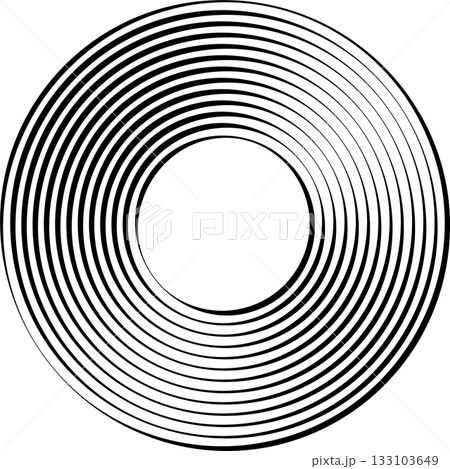Concentric circles. Round line pattern Concentric circles. Round line pattern 133103649