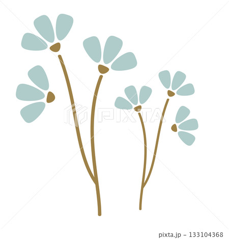 ナチュラルなお花のかわいいイラスト素材 133104368
