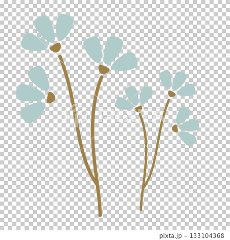 ナチュラルなお花のかわいいイラスト素材 133104368