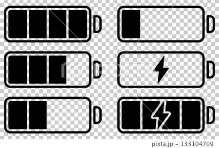 バッテリー・電池マークのフラットアイコンセット 133104709
